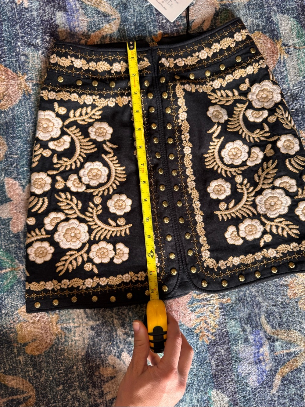 NWT Spell Remi Mini Skirt in Midnight Embroidered Black Floral - Picture 11 of 12